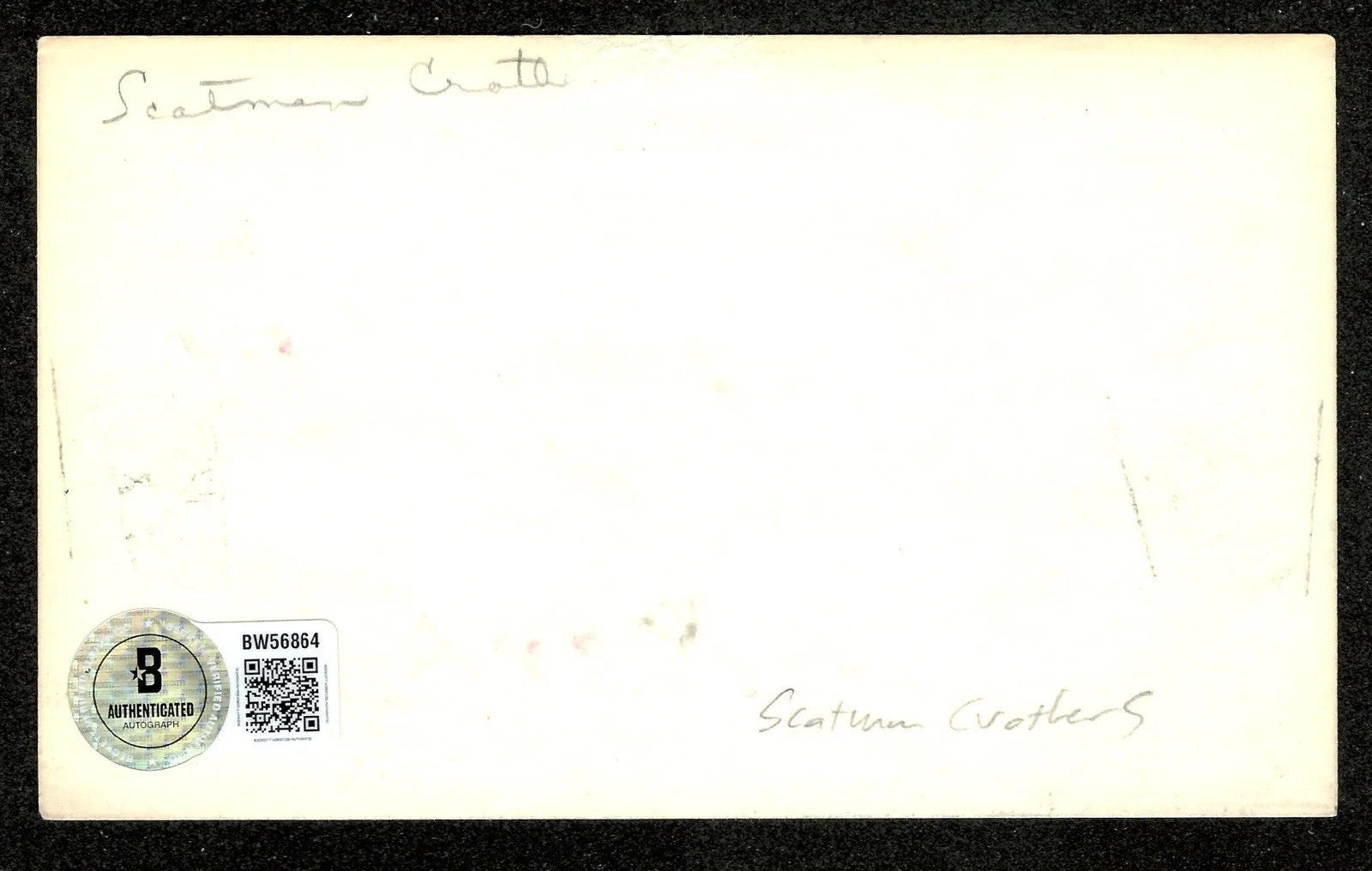 Scatman Crothers Signed Autographed 3x5 Card BAS Beckett Cert The Shining 2, изображение 2