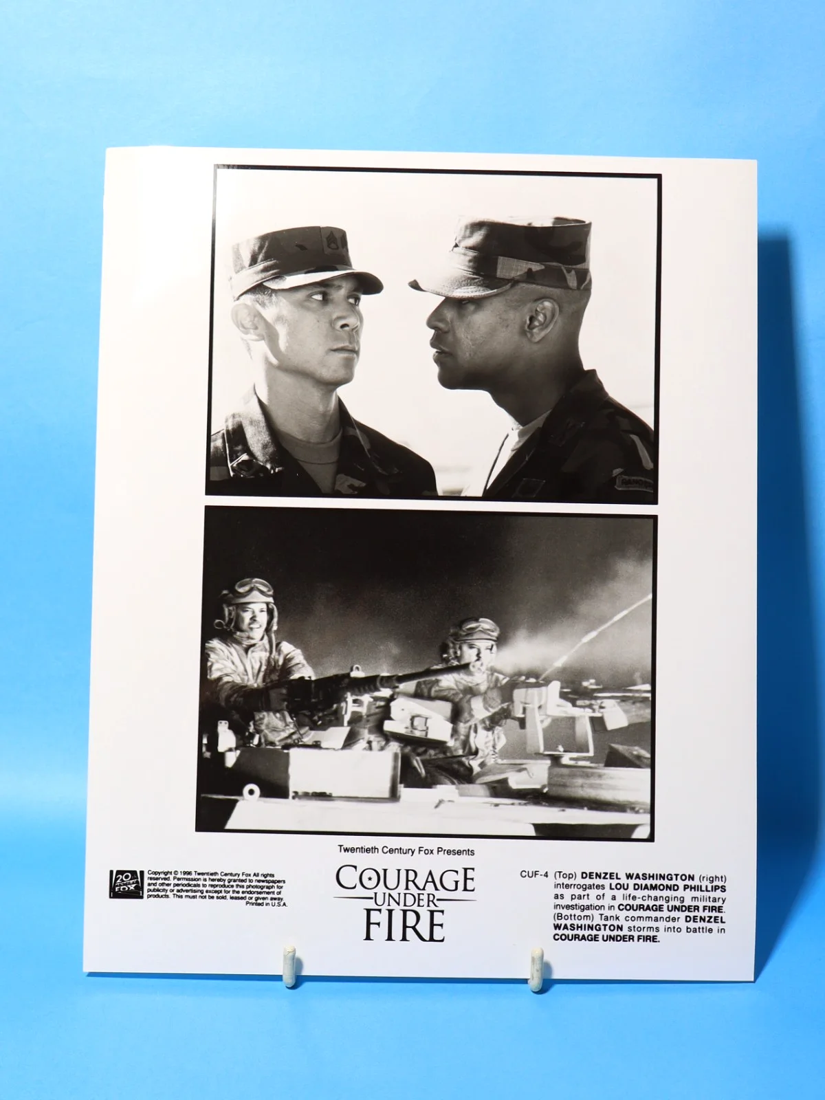 4 x 1996 Courage Under Fire FILM Scenes B&W Photographs 20thC Fox 10x8", image 2