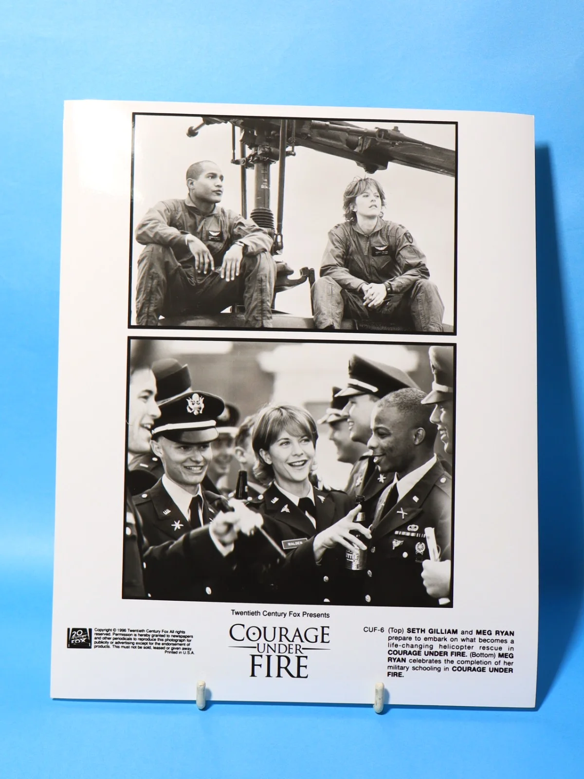 4 x 1996 Courage Under Fire FILM Scenes B&W Photographs 20thC Fox 10x8", image 5