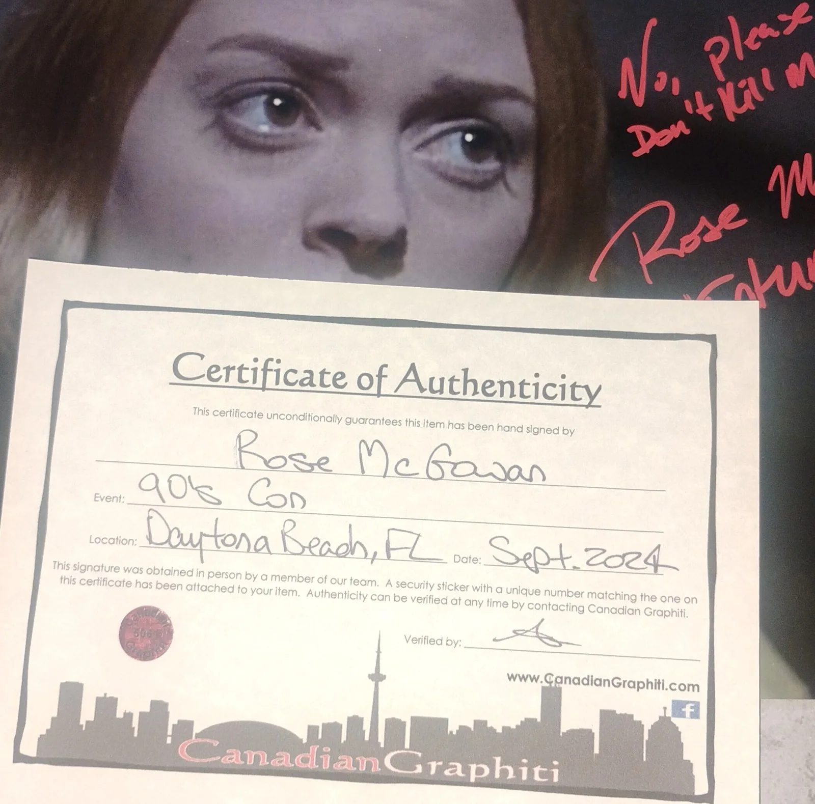 Rose McGowan Hand Signed 8x10 Photo COA Scream NO US TARIFFS, image 4