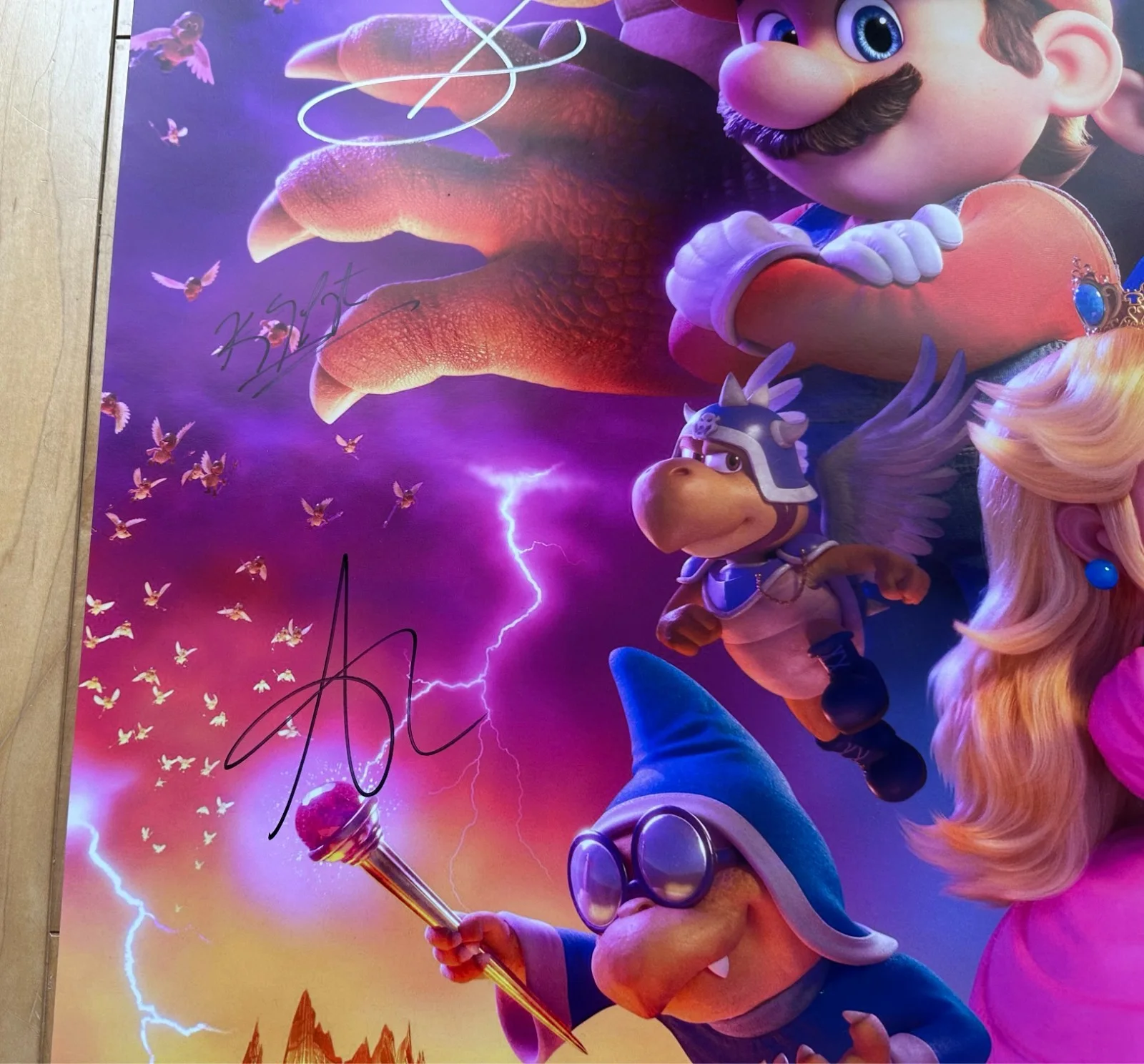 chris pratt, anya taylor-joy, charlie day, jack black — THE SUPER MARIO BROS MOVIE POSTER SIGNED 2023 27X40 CHRIS PRATT JACK BLACK &MORE, изображение 4