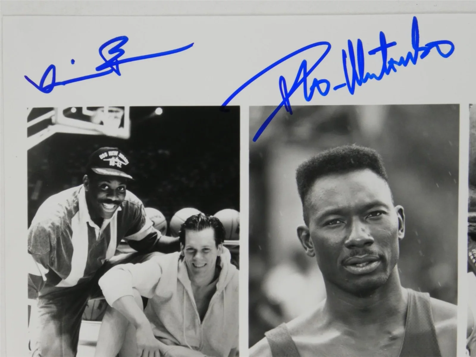 Kevin Bacon — Kevin Bacon Ilo Mutombo Signed B&W 8x10 Promo Photo The Air Up There Autographed, изображение 2