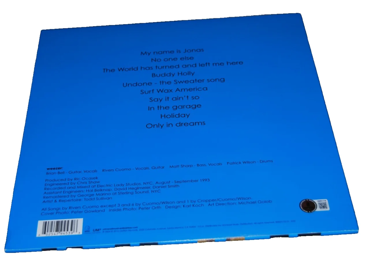 RIVERS CUOMO signed (WEEZER) autographed Blue Vynil record BECKETT BAS BW61778, изображение 3