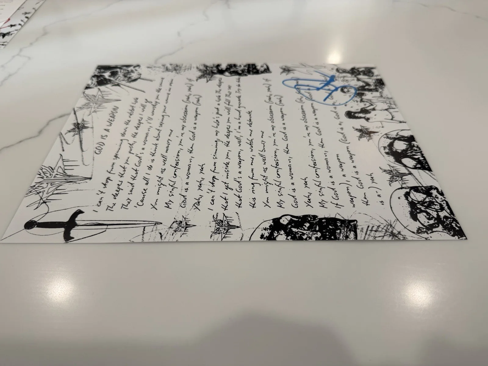 Falling In Reverse God Is A Weapon Signed Auto Lyric Sheet Ronnie Radke, image 5