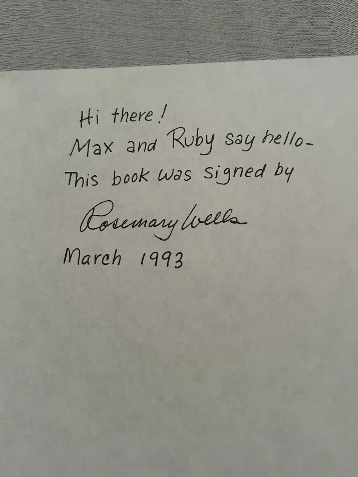 Rosemary Wells Signed Autographed Max’s Chocolate Chicken Book Max & Ruby READ, image 3