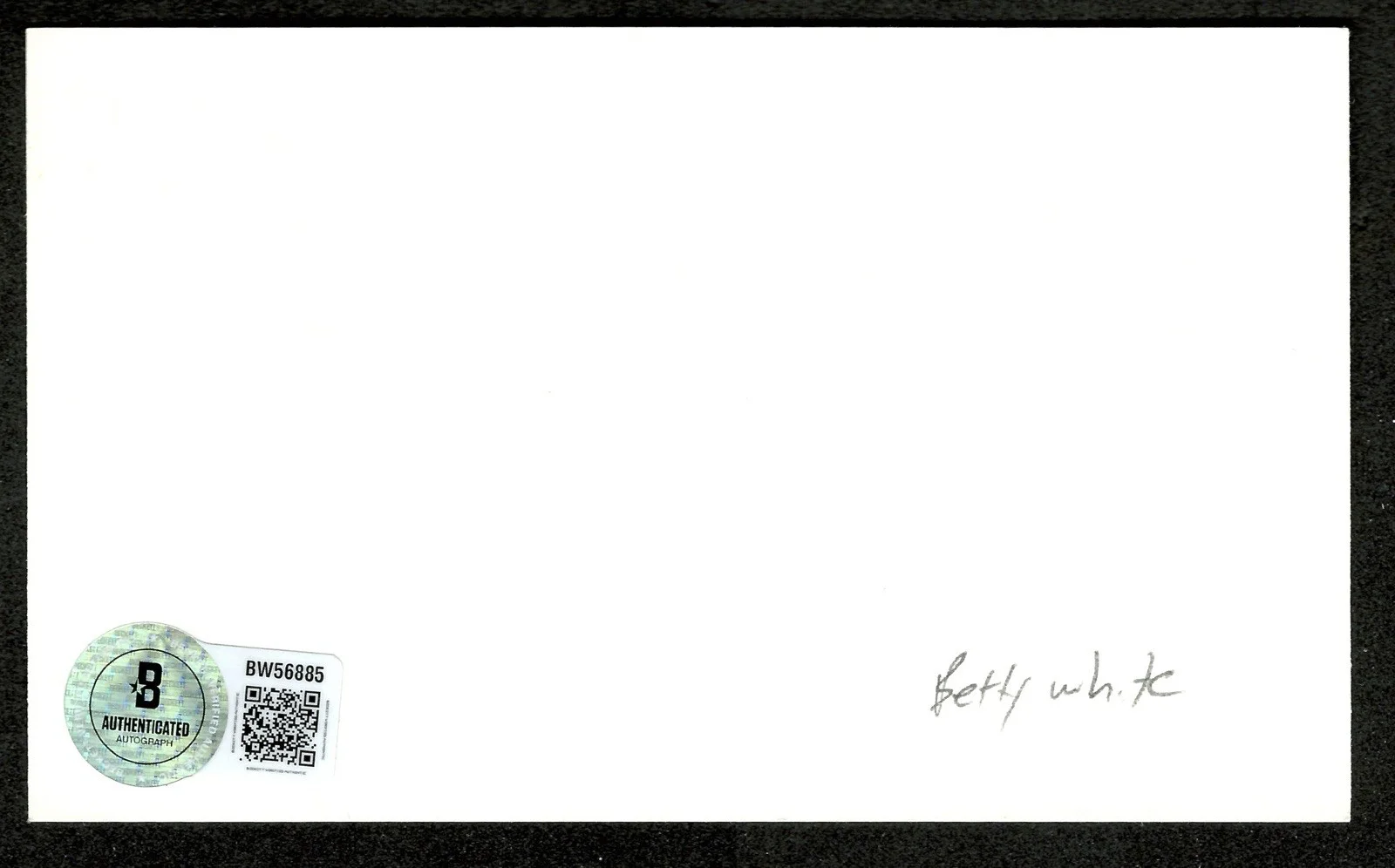 Betty White Signed Autographed 3x5 Card BAS Beckett Cert Golden Girls, изображение 2