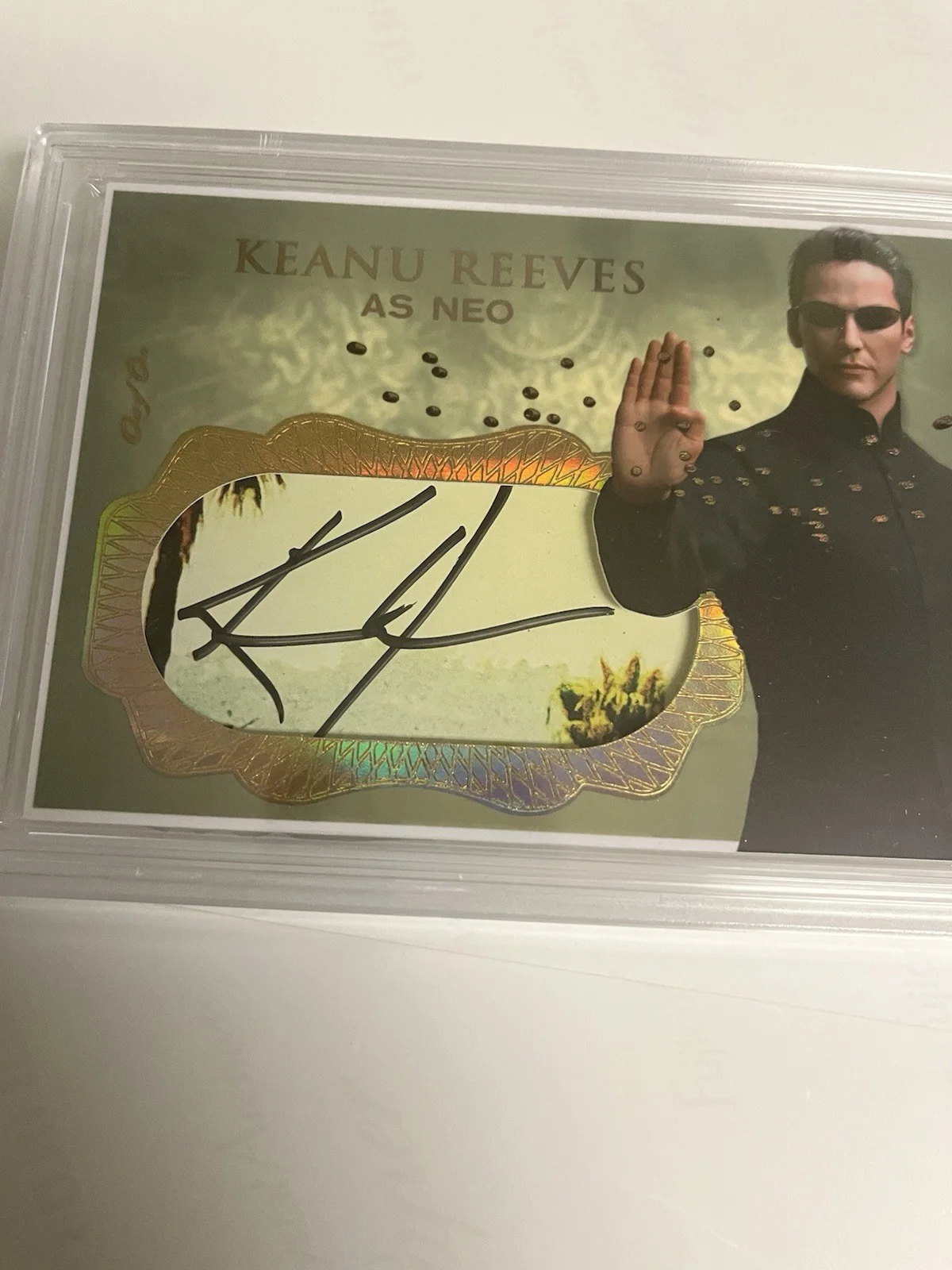 Autographed Keanu Reeves Custom Cut Matrix Card Neo PSA Signed Auto Authentic, image 2