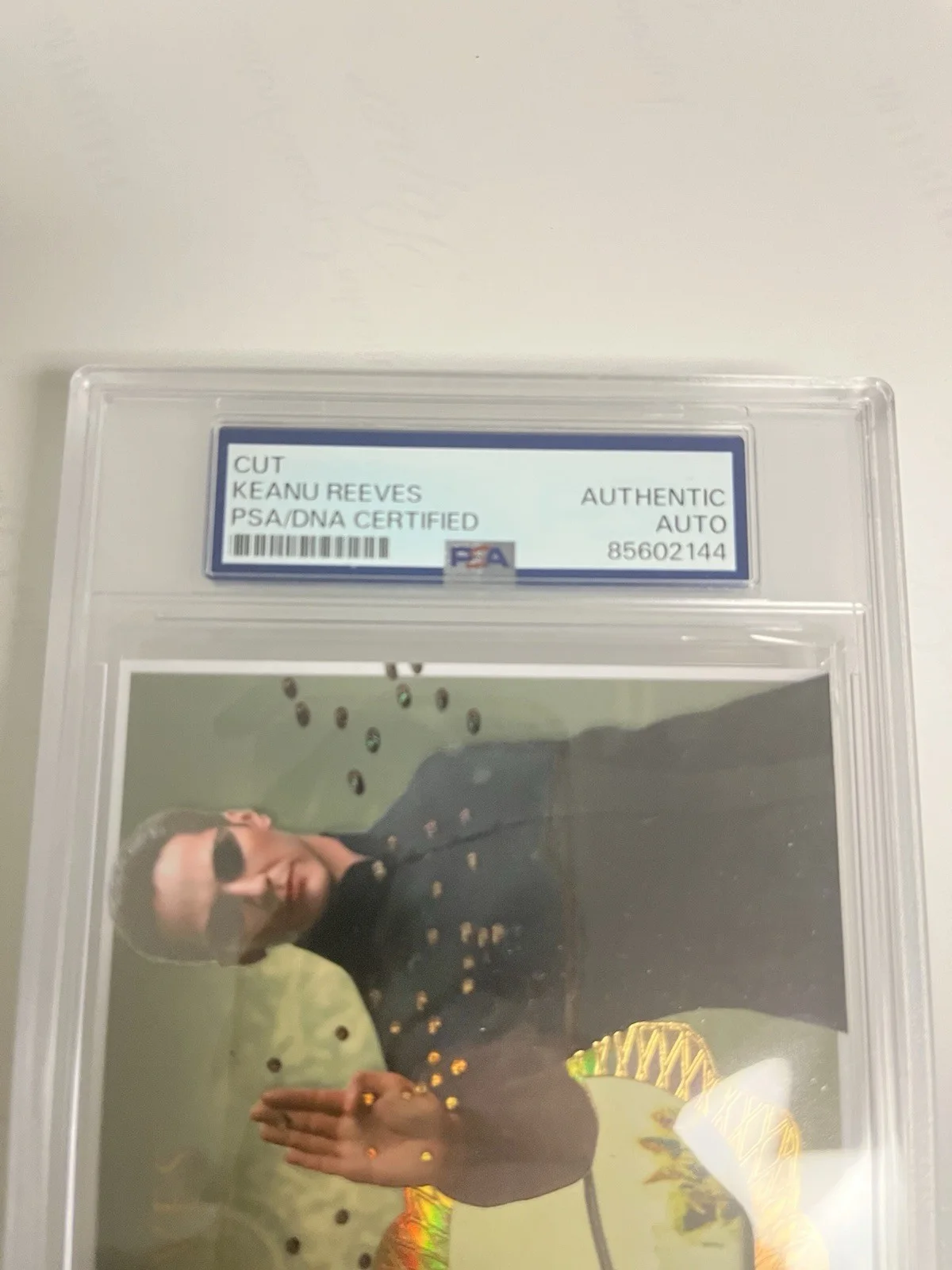 Autographed Keanu Reeves Custom Cut Matrix Card Neo PSA Signed Auto Authentic, image 3