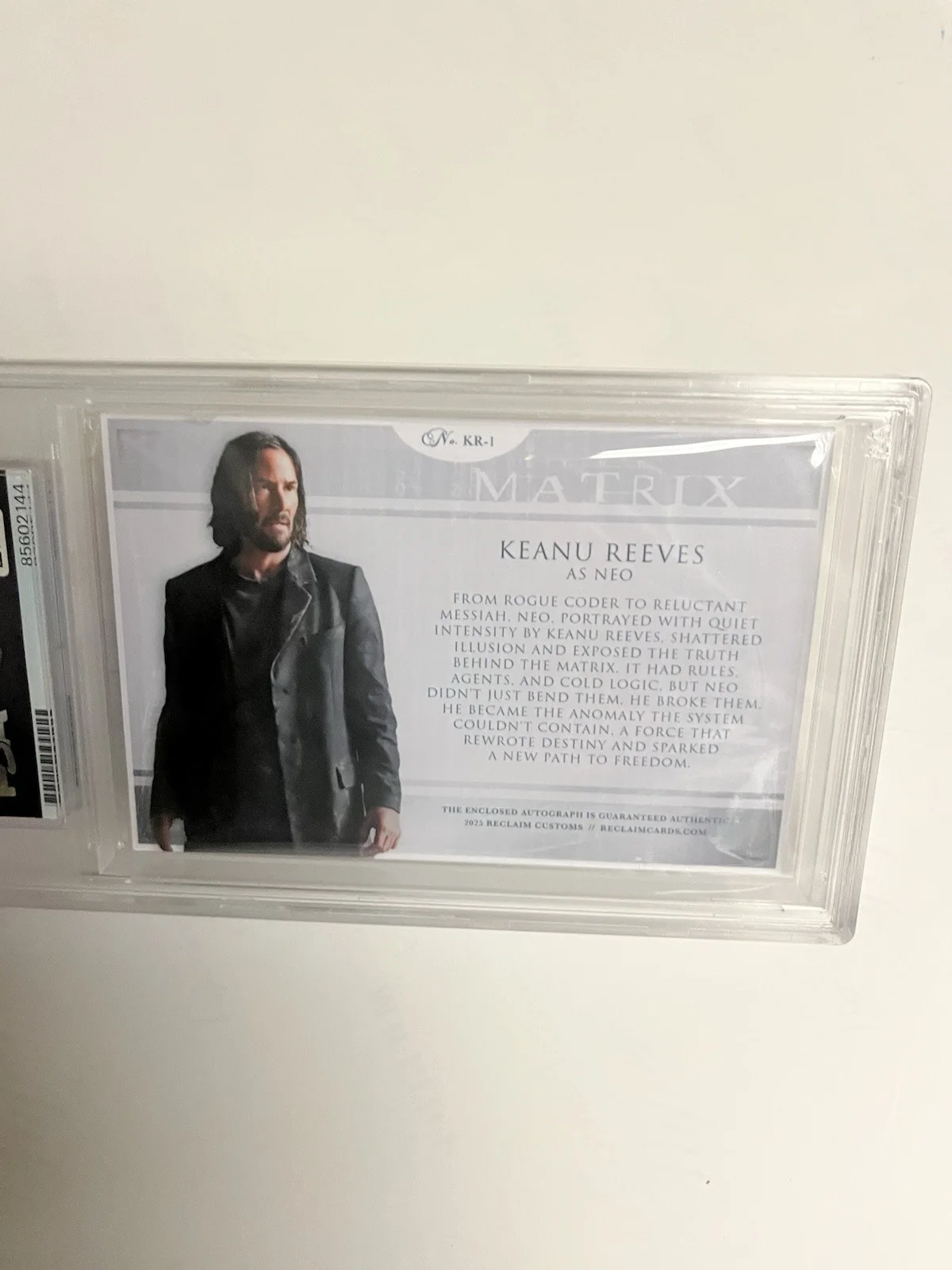 Autographed Keanu Reeves Custom Cut Matrix Card Neo PSA Signed Auto Authentic, image 4