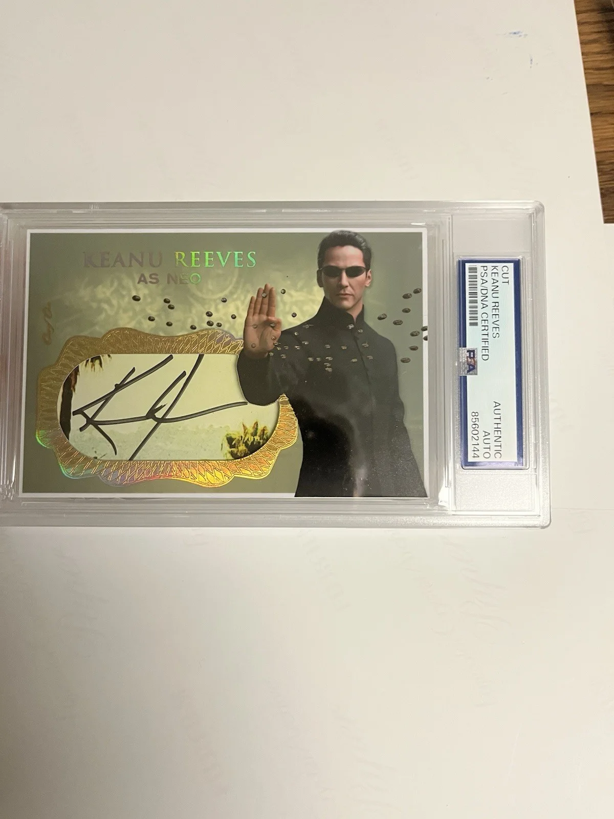 Autographed Keanu Reeves Custom Cut Matrix Card Neo PSA Signed Auto Authentic, image 5
