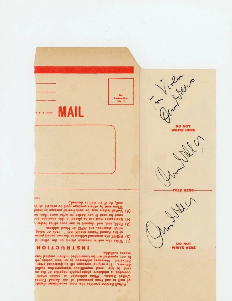Orson Welles — Orson Welles Autographed Signed V-Mail Envelope *THREE TIMES!* BAS BECKETT LOA, image 2