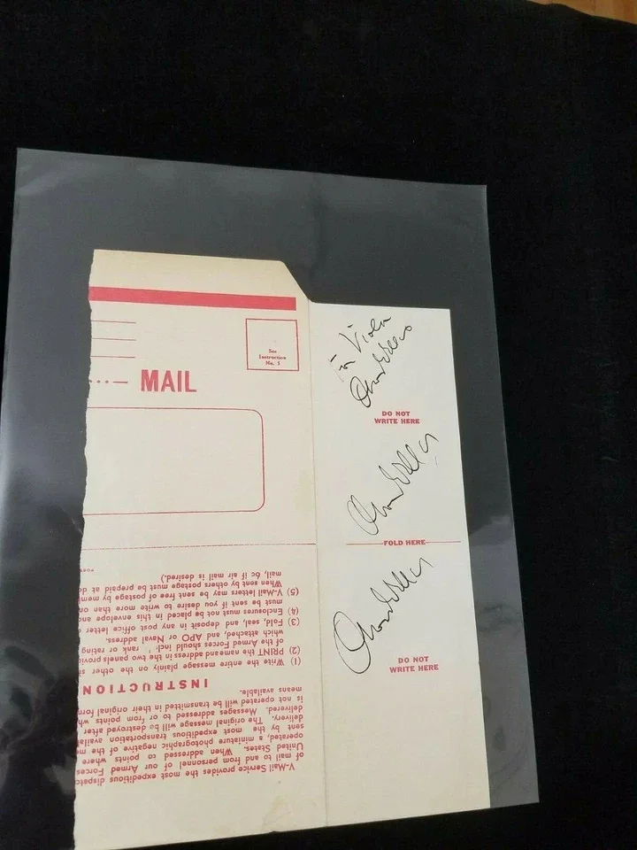 Orson Welles — Orson Welles Autographed Signed V-Mail Envelope *THREE TIMES!* BAS BECKETT LOA, image 5