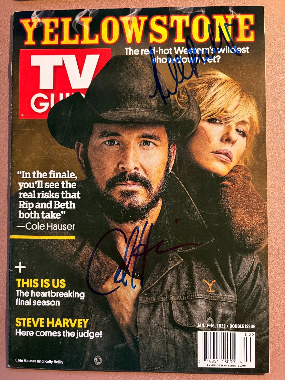 Kelly Reilly, Cole Hauser — Kelly Reilly Signed & Cole Hauser Signed•TV Guide• Todd Mueller Autographs COA, изображение 2