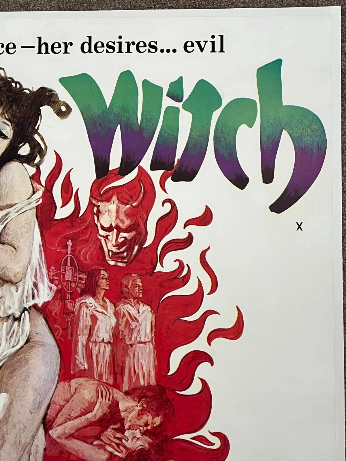 The Virgin Witch Original UK Quad Film Poster 1972 w/cert 30x40" Arnaldo Putzu, изображение 3