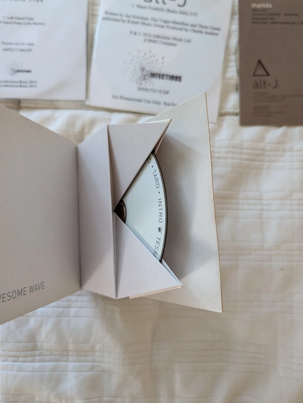 Alt-J Signed Original CD Rare alternate version origami case and singles cds, image 3