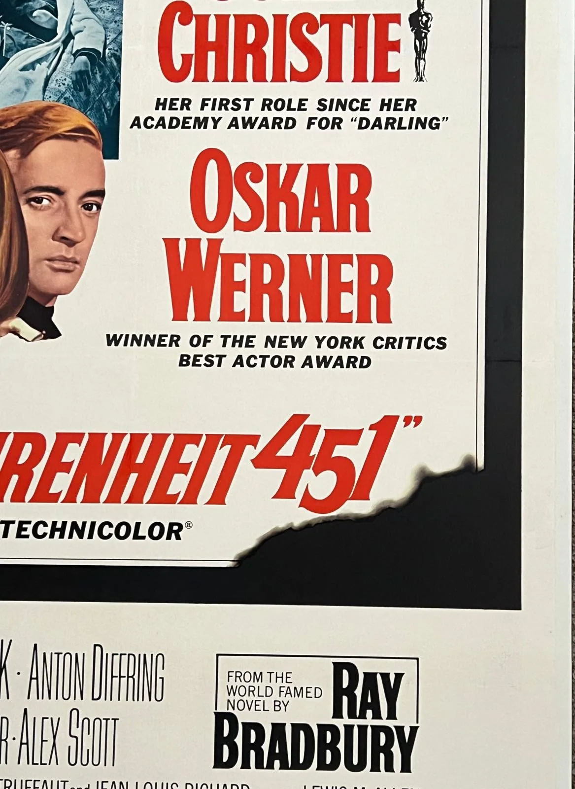 Fahrenheit 451 Original US 1 Sheet Film Poster LINEN BACKED 1967 27X41", изображение 3