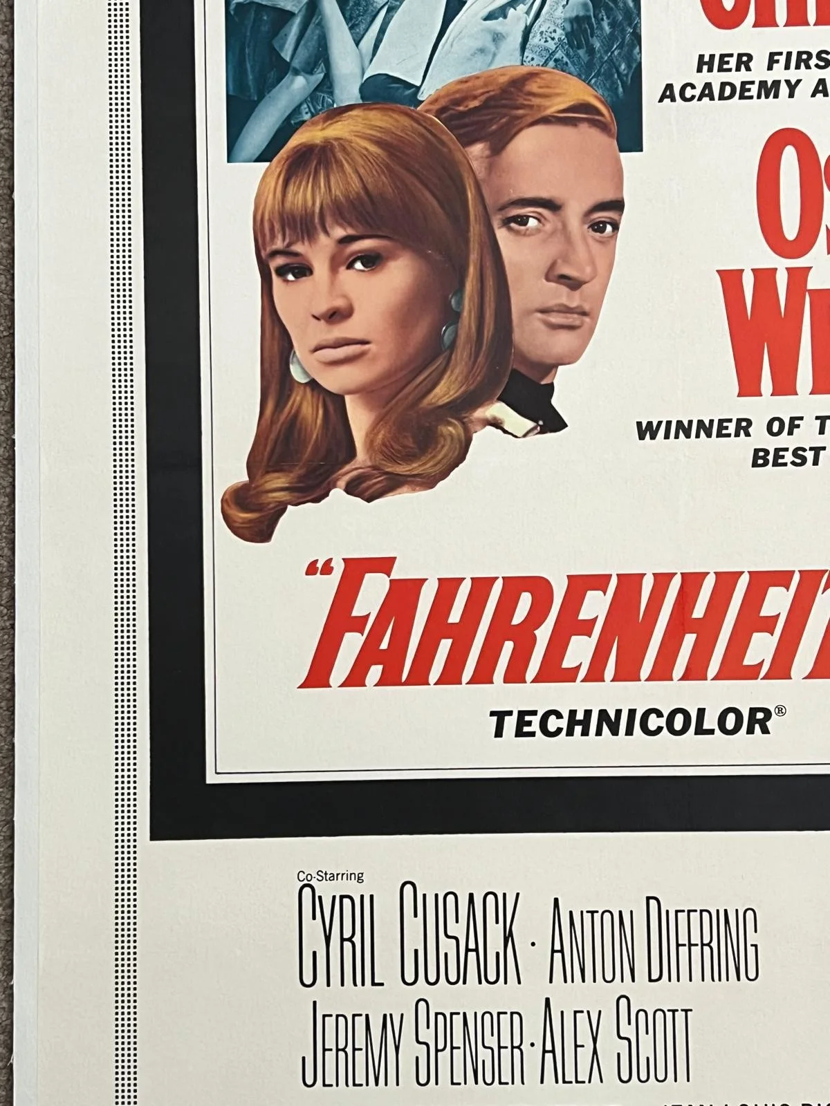 Fahrenheit 451 Original US 1 Sheet Film Poster LINEN BACKED 1967 27X41", изображение 4