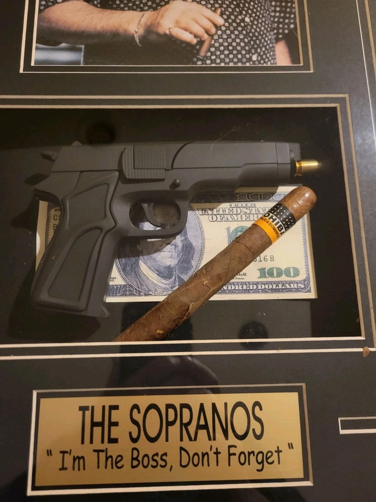 James Gandolfini Sopranos Signed 8x10 Photo Framed Shadowbox, image 2