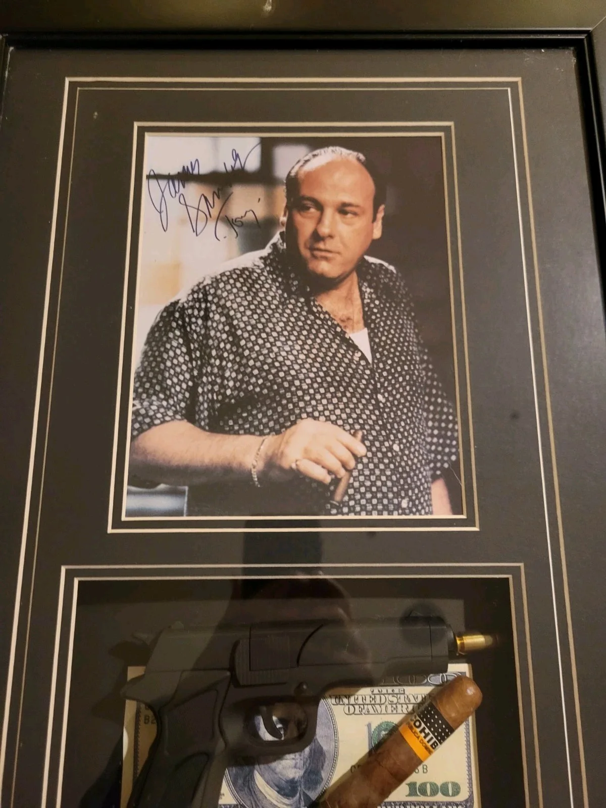 James Gandolfini Sopranos Signed 8x10 Photo Framed Shadowbox, image 4