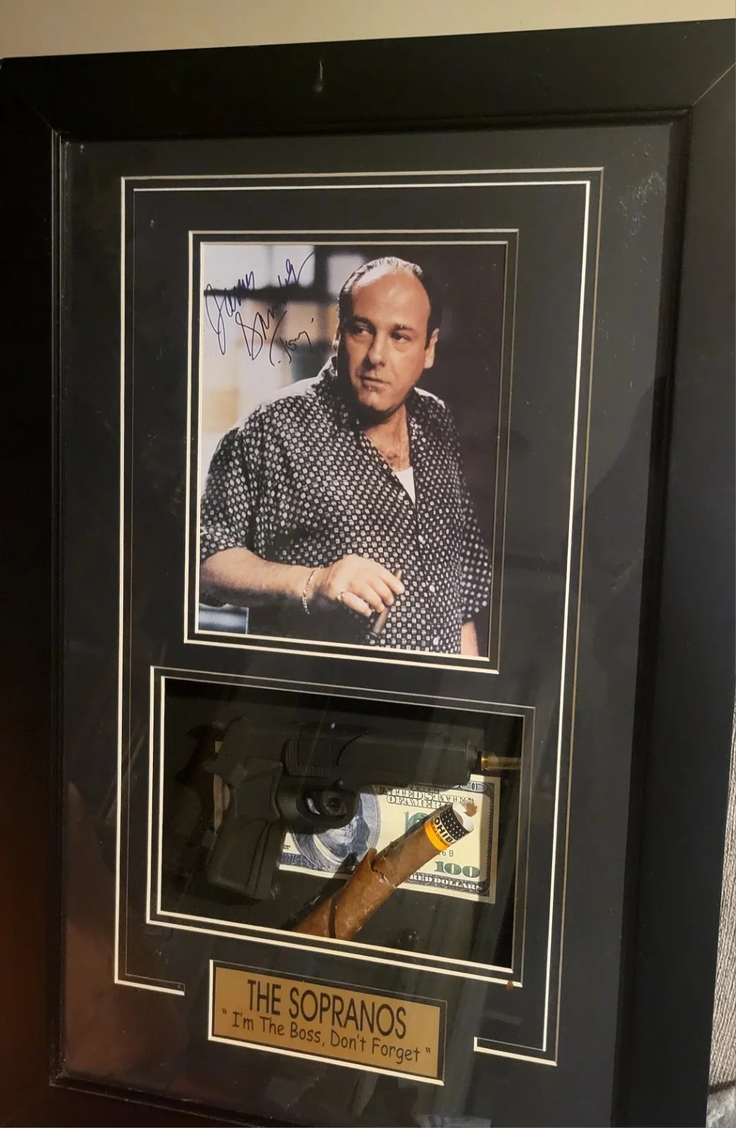 James Gandolfini Sopranos Signed 8x10 Photo Framed Shadowbox, image 5