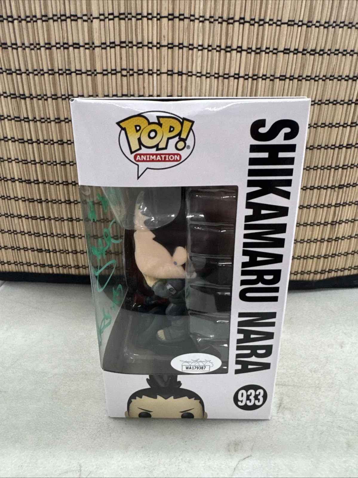 TOM GIBIS — Funko POP Shikamaru 933 signed by Tom Gibis with Quote W/PROTECTOR) Naruto, image 3