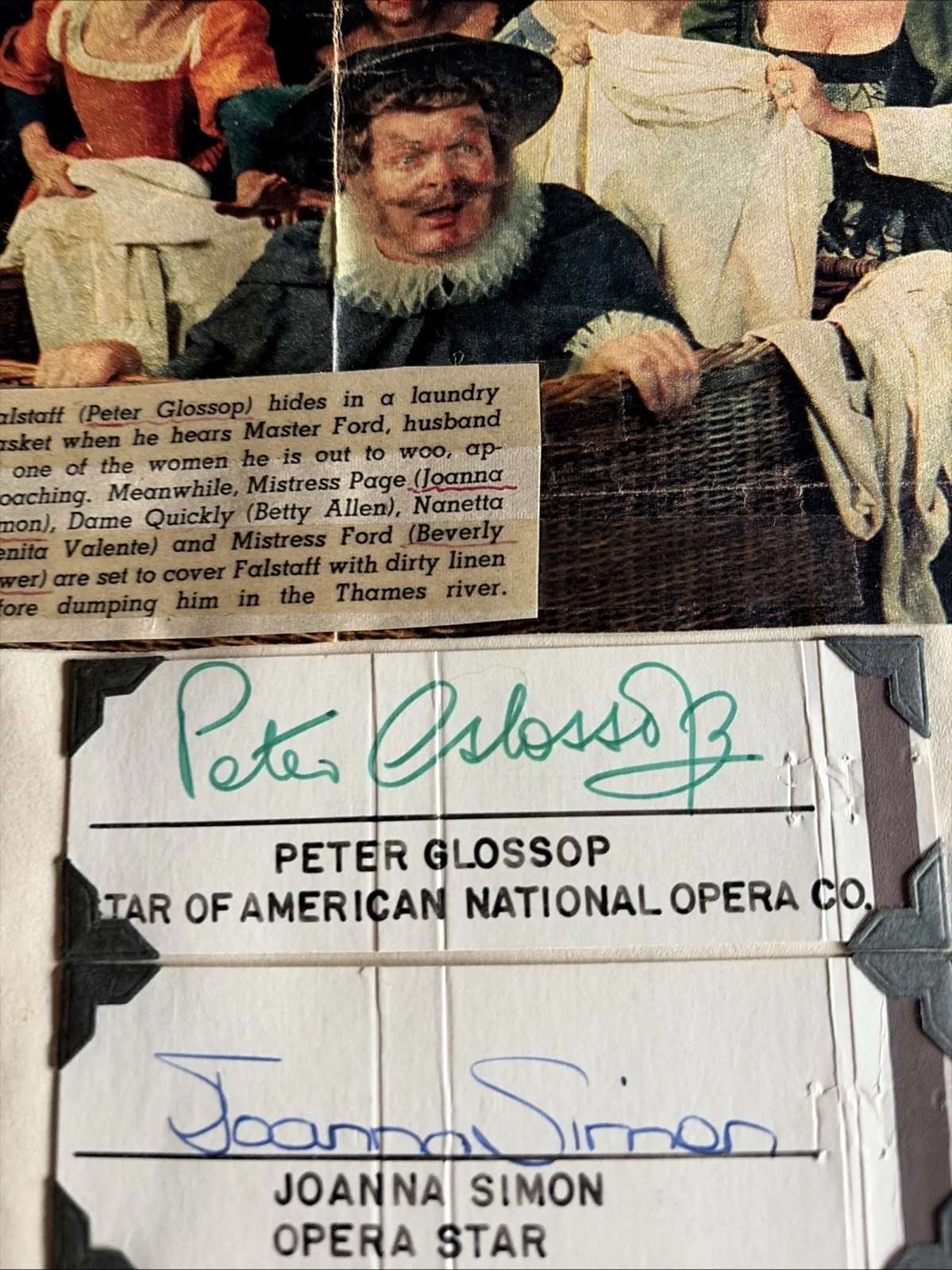Peter Glossop, Joanna Simon, Beverly Bower, Autographs Famous Opera Stars, image 3