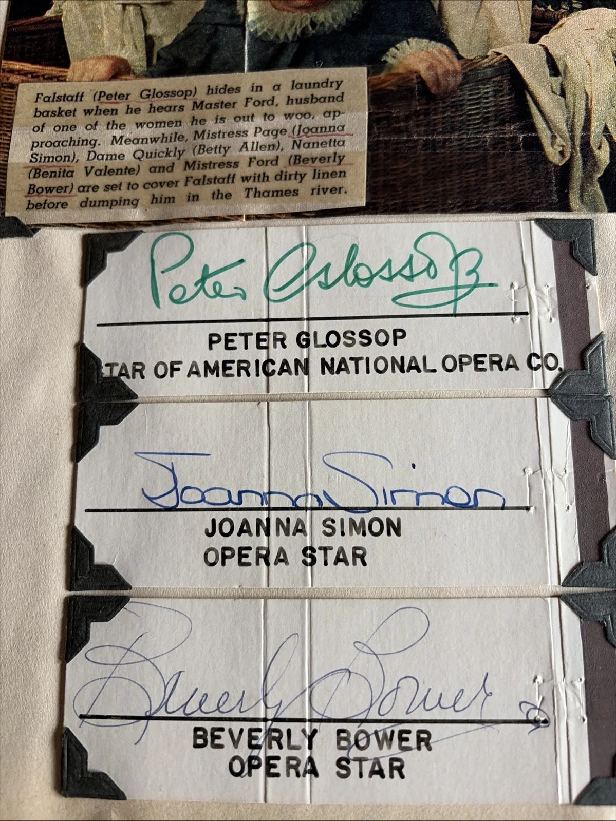Peter Glossop, Joanna Simon, Beverly Bower, Autographs Famous Opera Stars, image 4