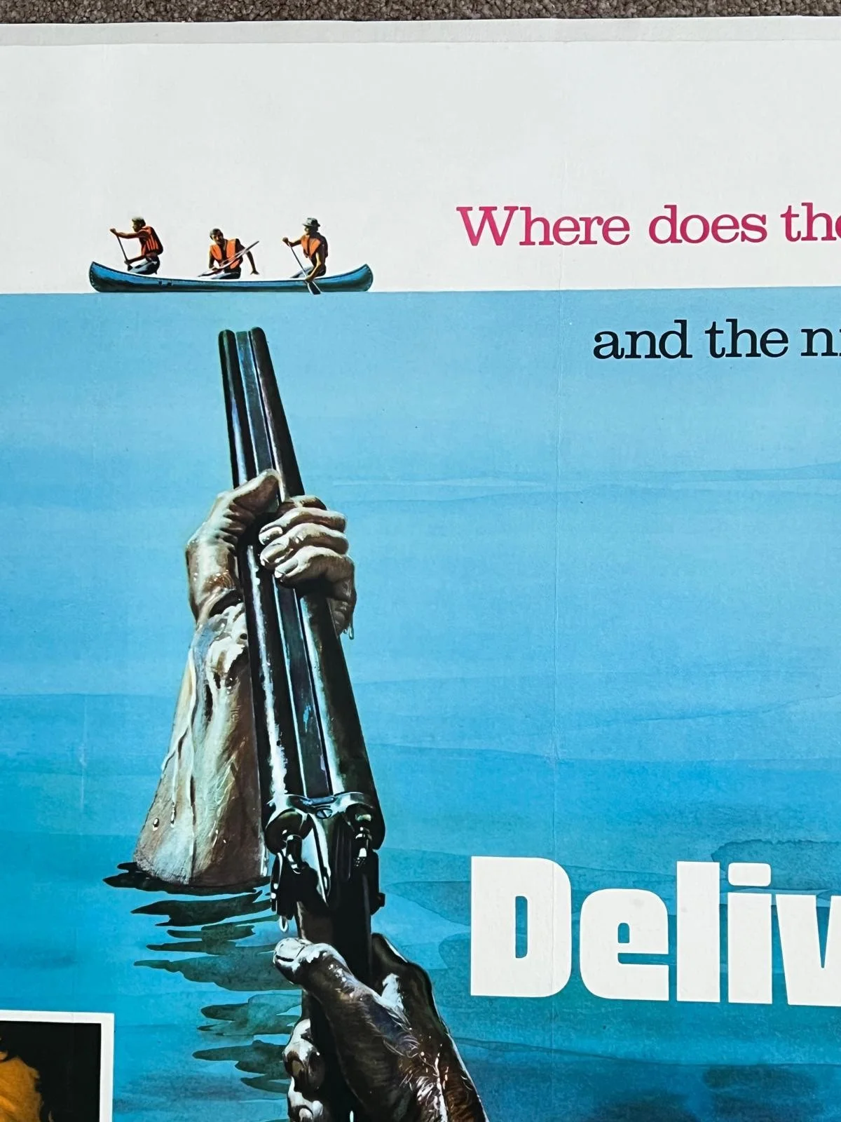 Deliverance Original UK Quad Poster 1972 LINEN BACKED 30X40" with Certificate, image 3