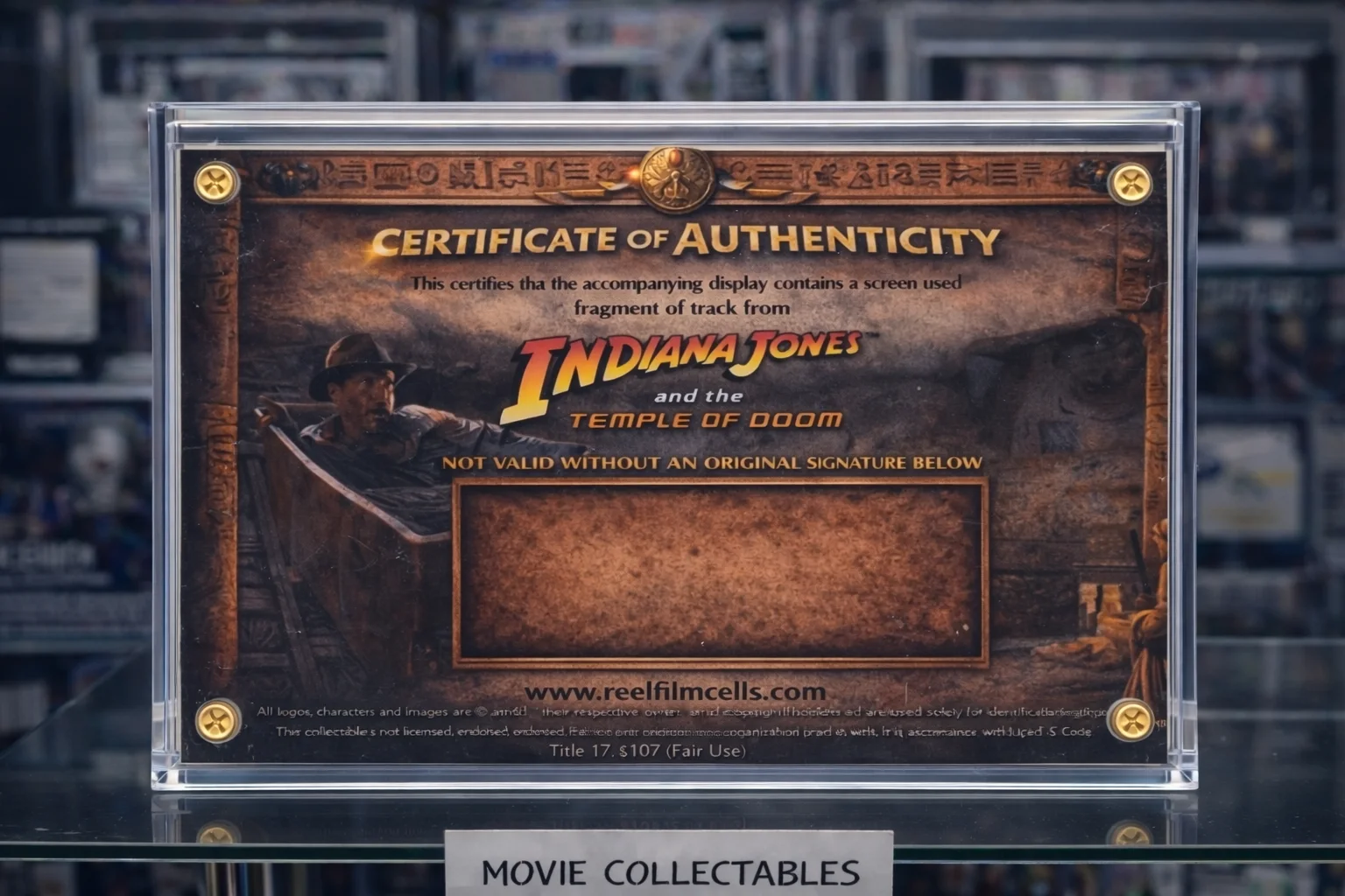 Screen-Used Indiana Jones Mine Cart Track Fragment – Temple of Doom Prop Display, изображение 2