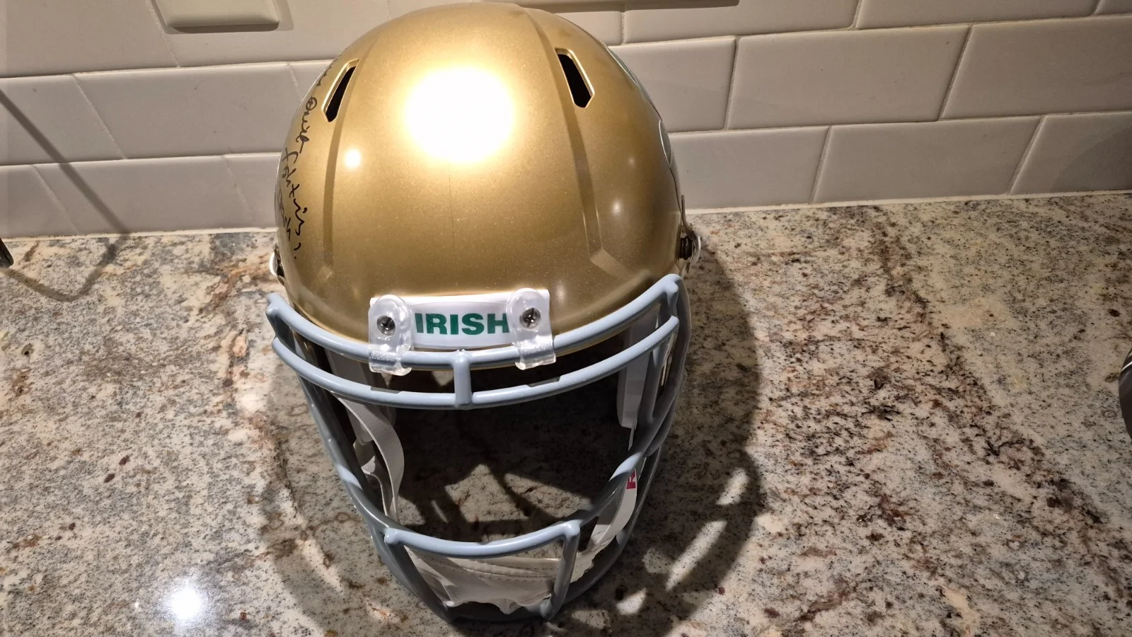 Noter dame football helmet from the movie rudy autographed by sean astin, изображение 4