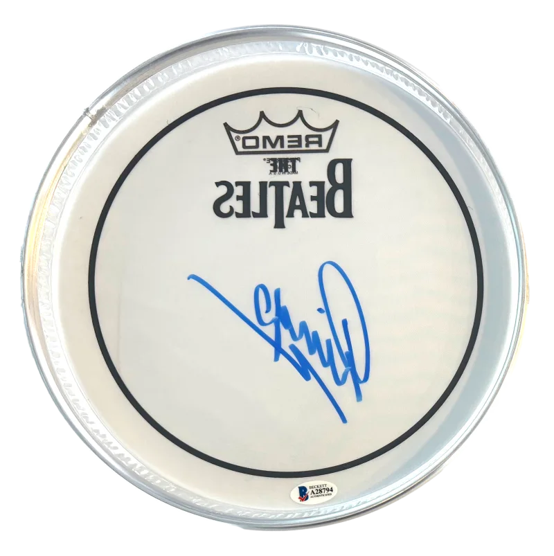 Ringo Starr — Ringo Starr The Beatles Signed Autograph 10" Clear Drumhead w/ Beckett COA, изображение 2