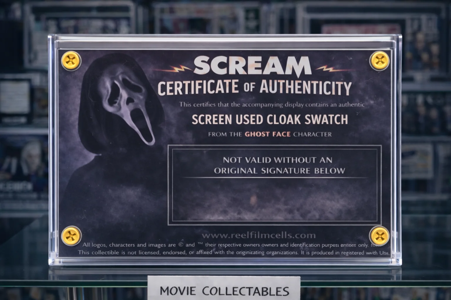 Screen-Used Scream Ghostface Cloak Swatch – Horror Movie Prop Display with COA, изображение 2