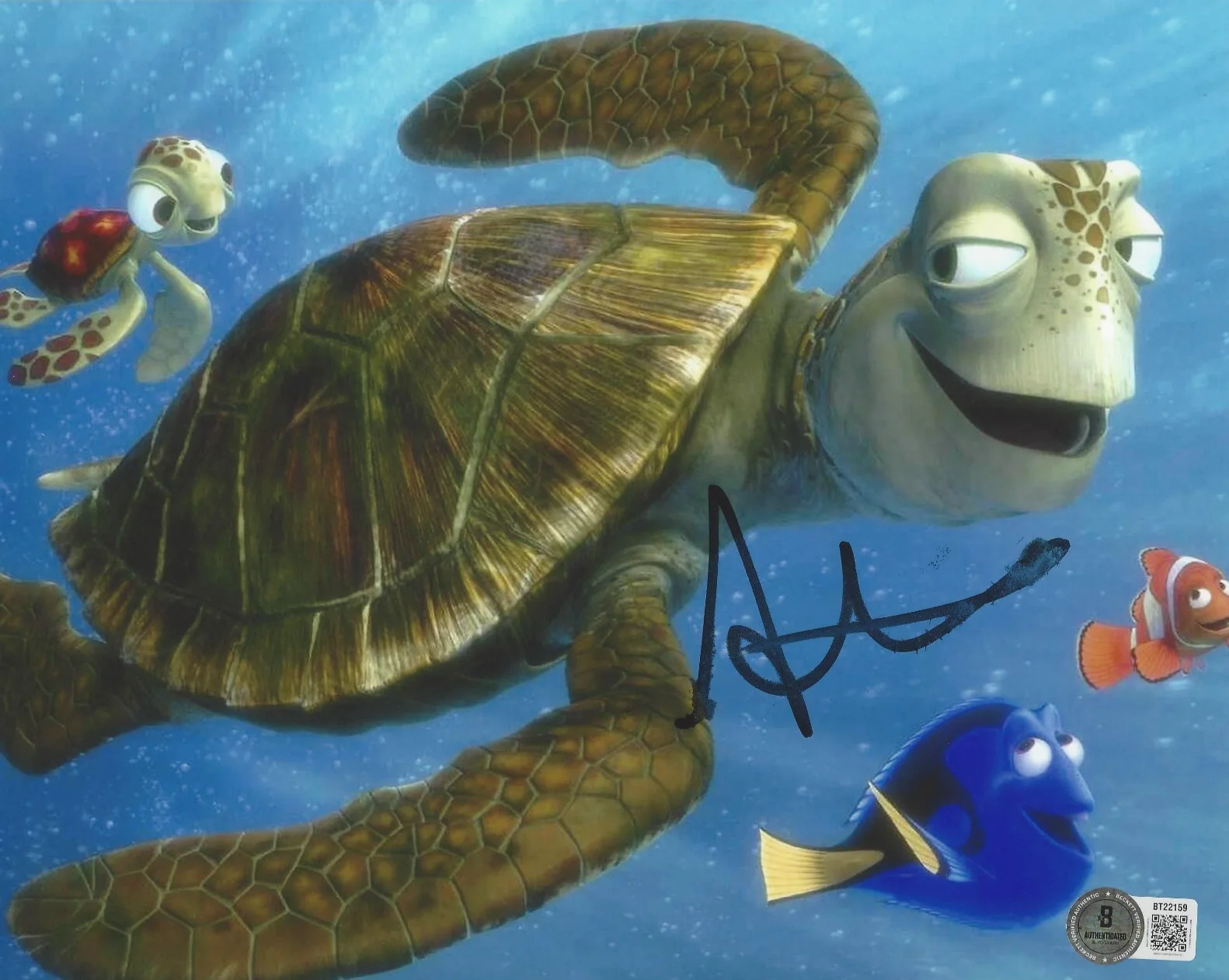 DIRECTOR ANDREW STANTON SIGNED 'FINDING NEMO' CRUSH 8x10 MOVIE PHOTO BECKETT COA, изображение 2