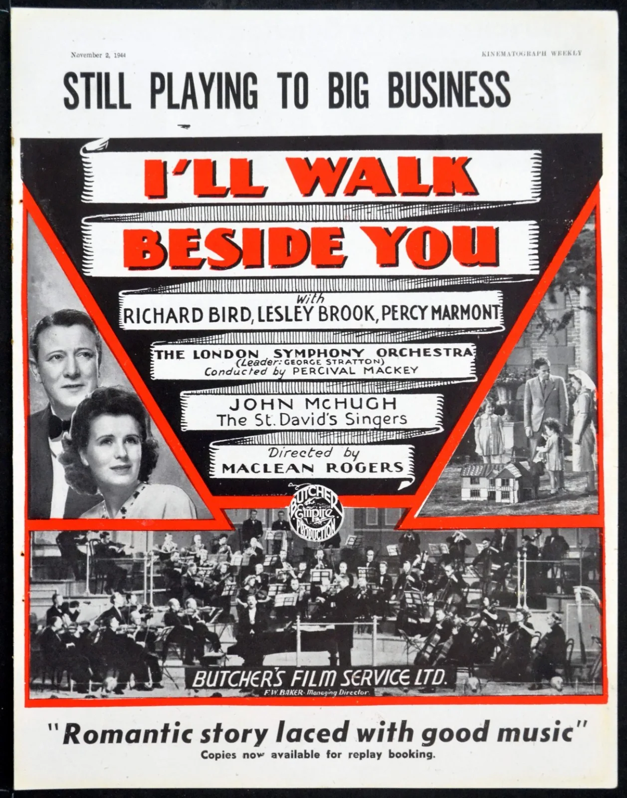 MY AIN FOLK 1944 Mabel Constanduros, Moira Lister TRADE ADVERT, изображение 2