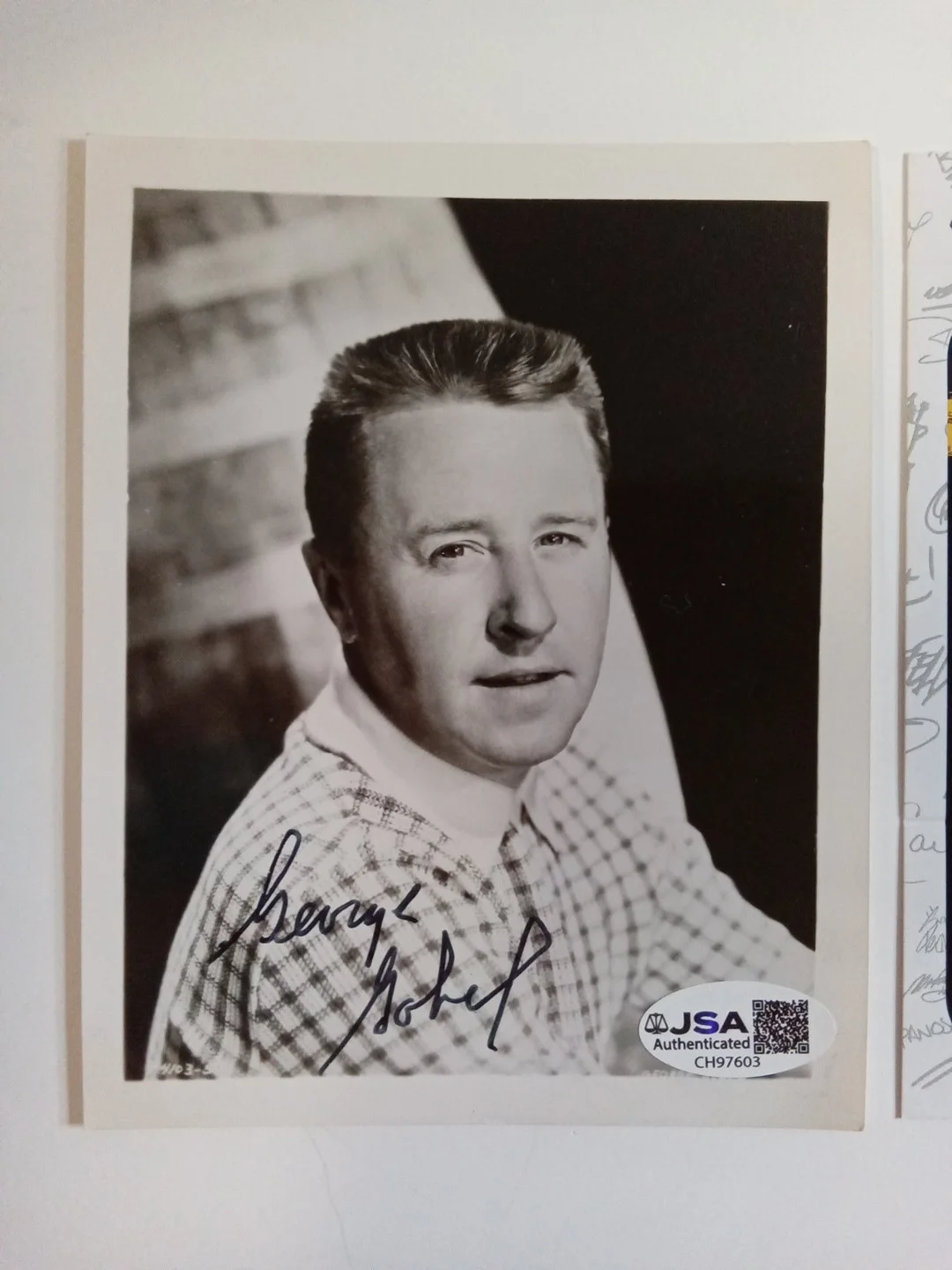 George Gobel Signed 4x5 Photo Vintage TV Comedian JSA, изображение 2