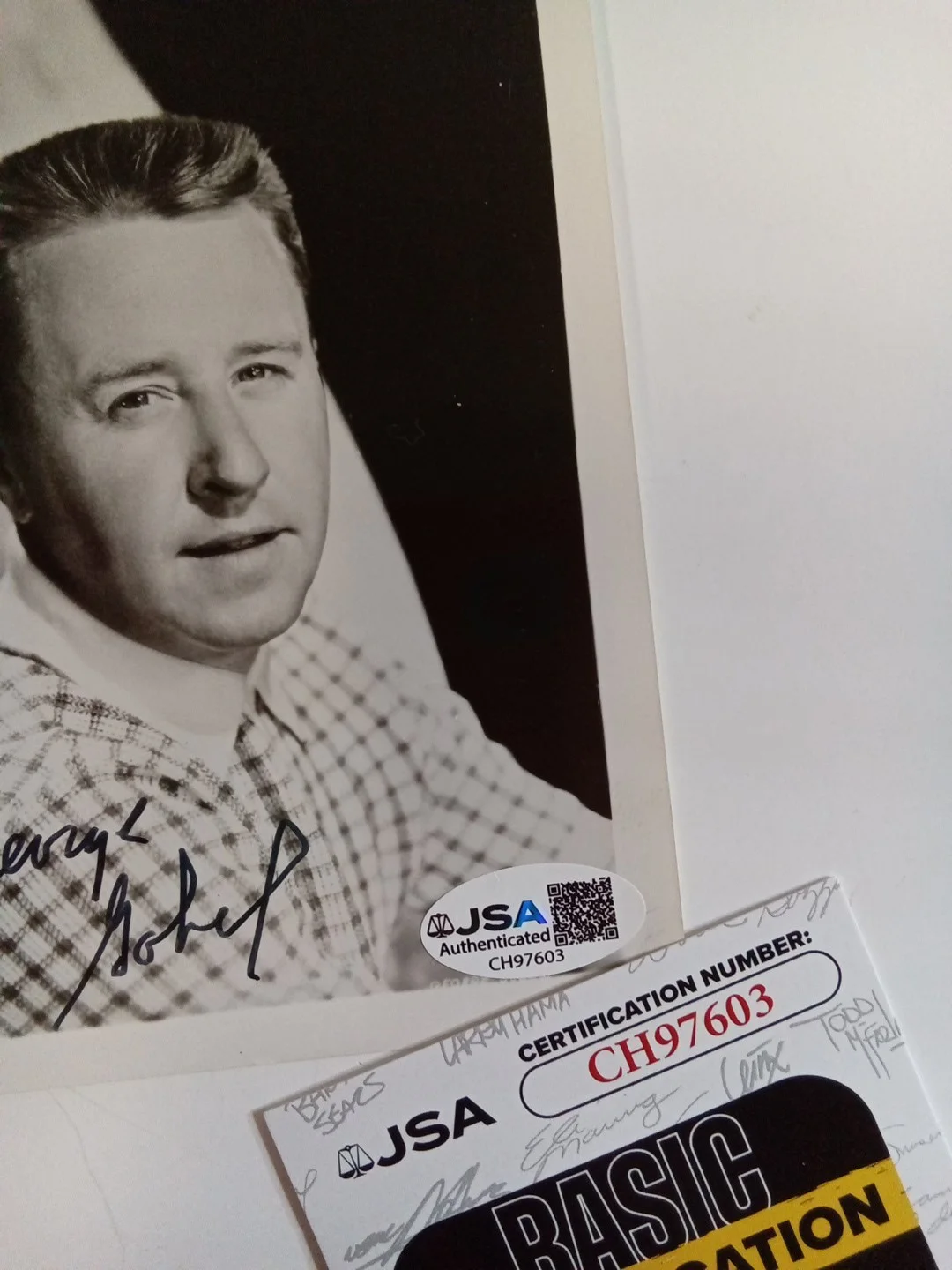 George Gobel Signed 4x5 Photo Vintage TV Comedian JSA, изображение 3