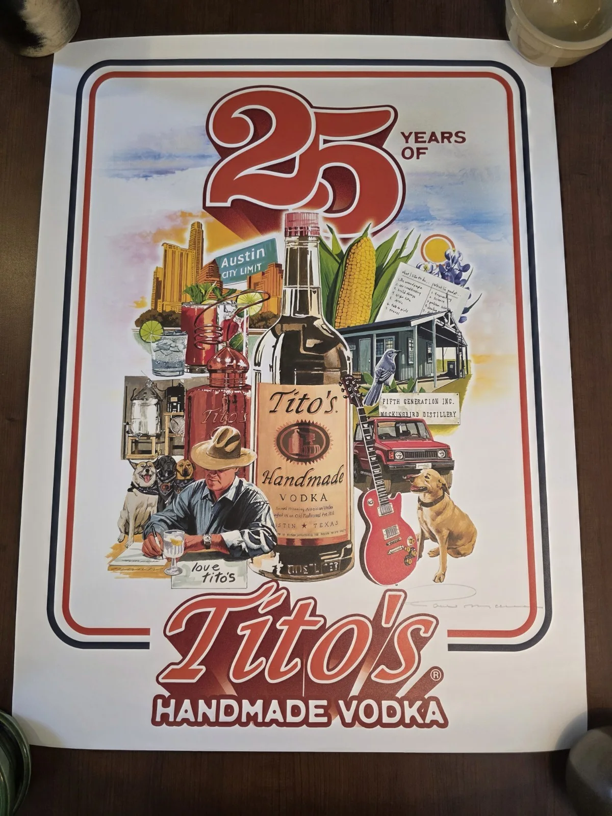 Paul Mann Signed Tito's Handmade Vodka Print Poster ~Celebrating 25 Years (2022), image 2