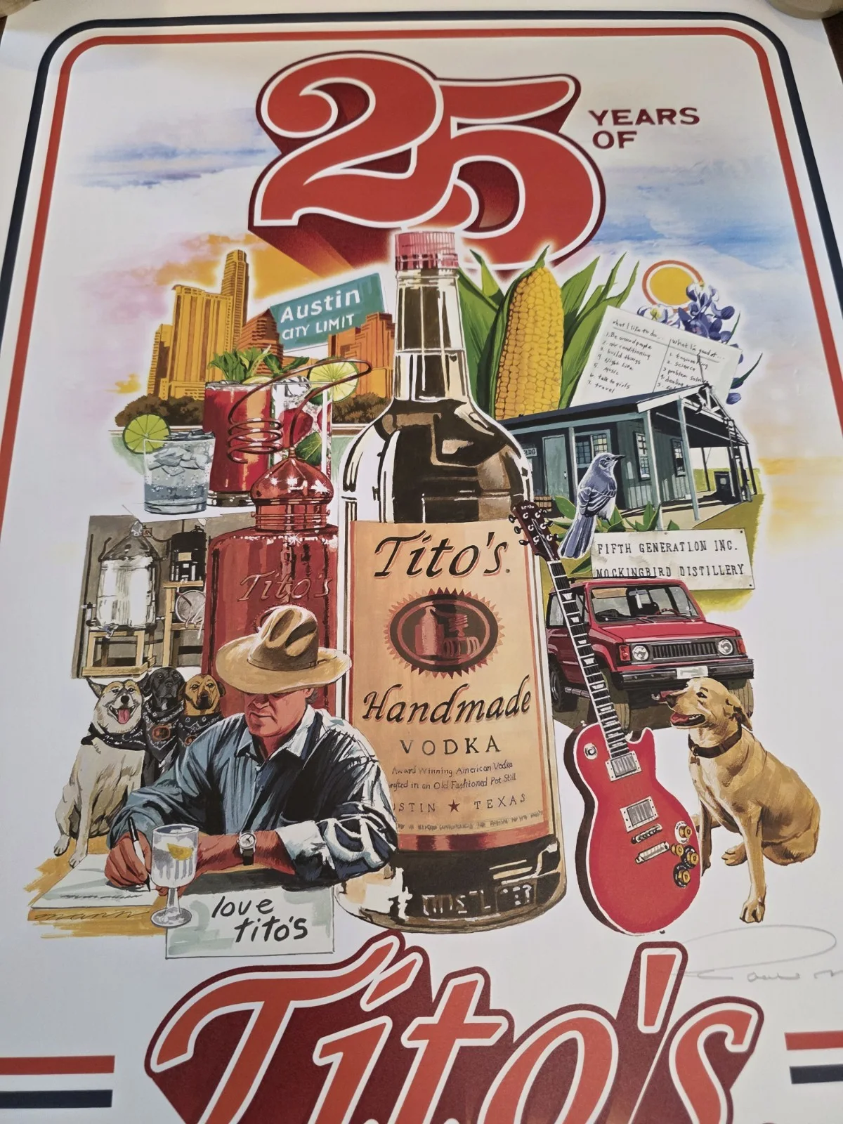 Paul Mann Signed Tito's Handmade Vodka Print Poster ~Celebrating 25 Years (2022), image 3