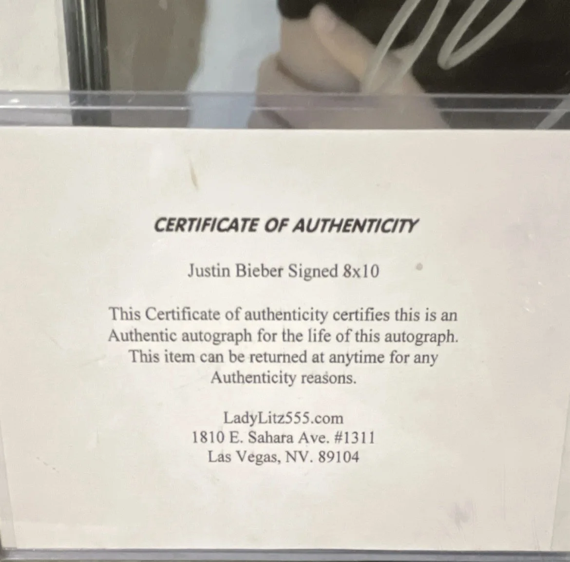 Vintage Young Justin Bieber Signed Original 8x10 Framed and Authenticated, image 2
