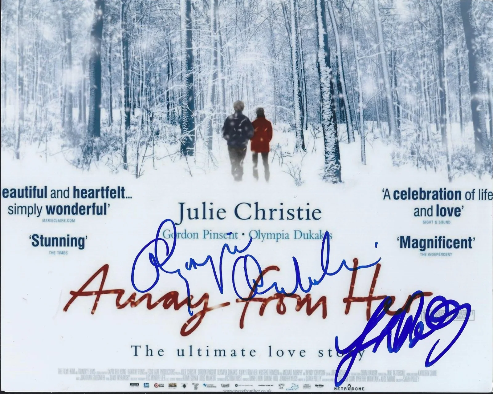 Sarah Polley, Olympia Dukakis — Sarah Polley, Olympia Dukakis signed Away From Her 8X10 photo. Actress, Director