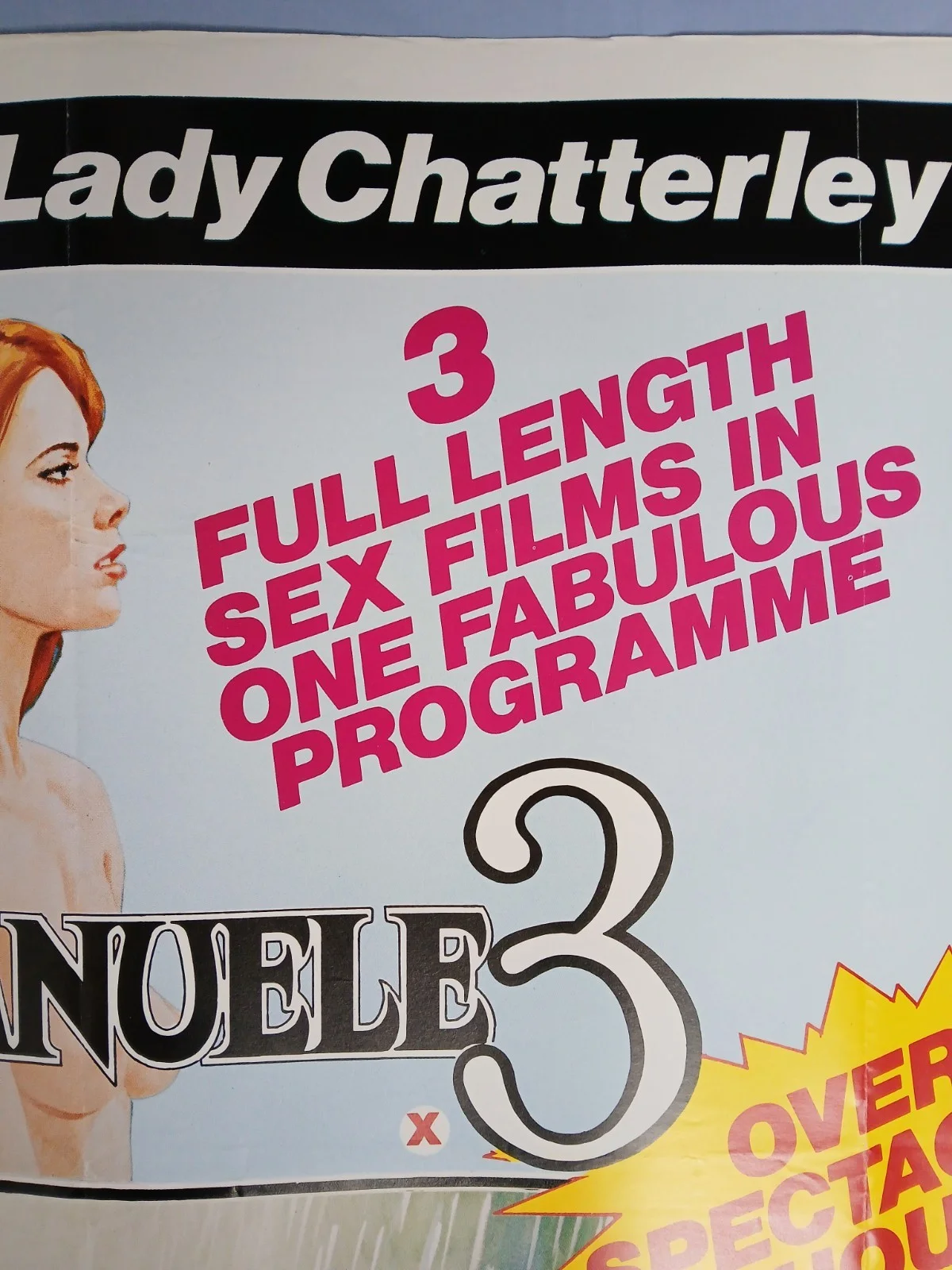 EMMANUELLE 3 / IN TOKYO / YOUNG LADY CHATTERLEY (1970s) original UK quad poster, изображение 3