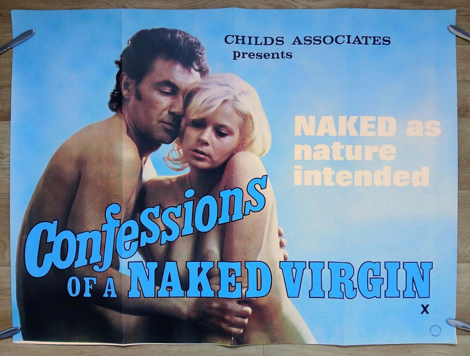 CONFESSIONS OF A NAKED VIRGIN (1977) original UK quad poster - German sex movie, изображение 2