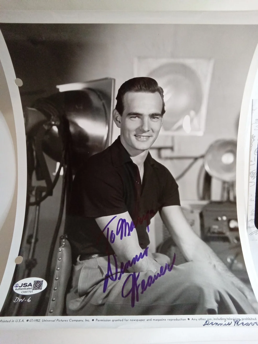 Dennis Weaver TV Legend Signed 8x10 Photo JSA, image 2