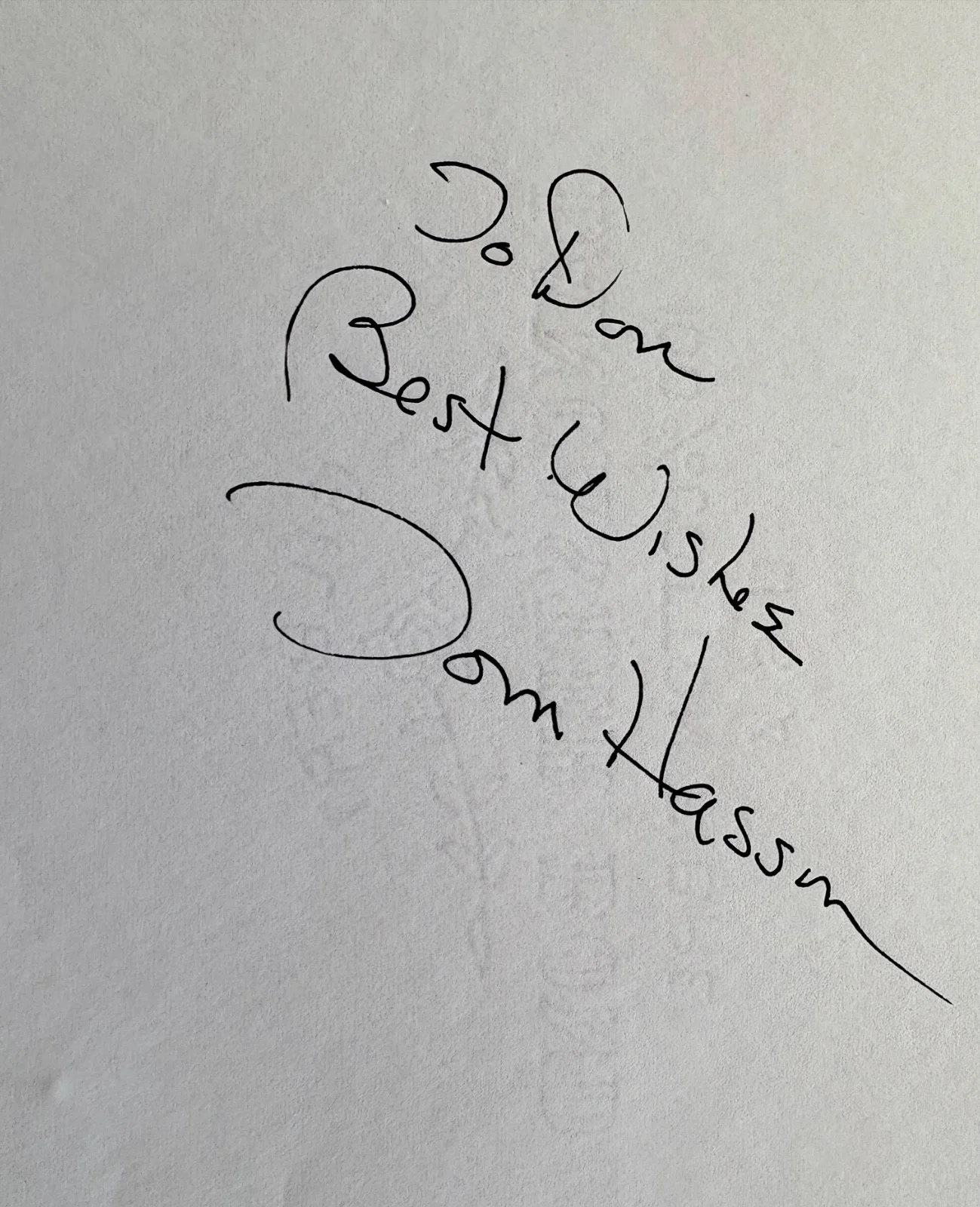 Tom Hasson — ACTOR TOM HASSON SIGNED AUTOGRAPHED PAPER / IN LIKE FLINT / EX CONDITION, image 2
