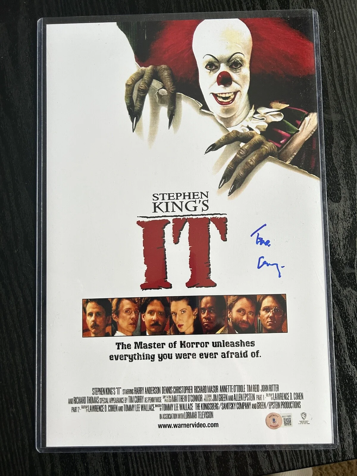 Tim Curry — Tim Curry Signed**BECKETT COA** 11x17 Movie Poster Photo •PENNYWISE!!! ***IT***