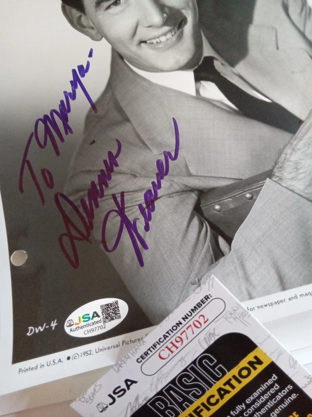 Dennis Weaver Gunsmoke Chester McCloud Signed 8x10 Photo JSA, изображение 4