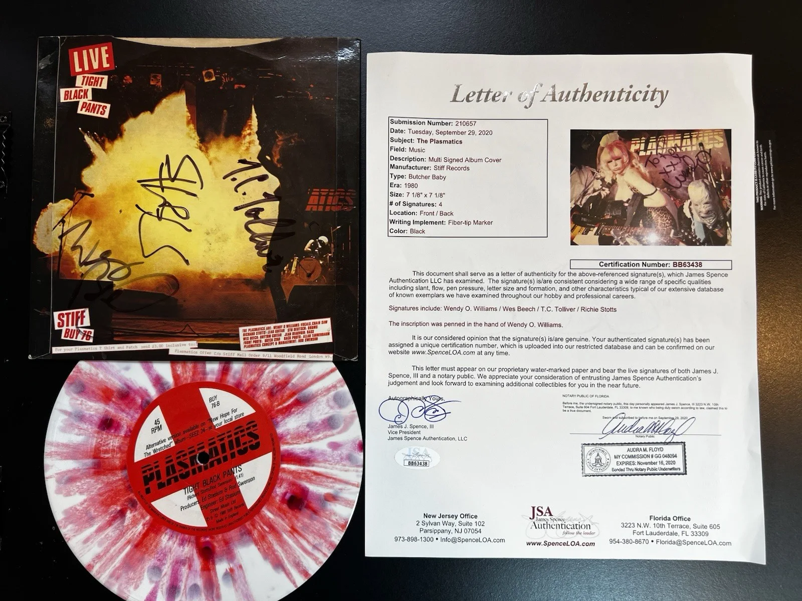 WENDY O WILLIAMS & Band THE PLASMATICS Autographed JSA LOA, image 4