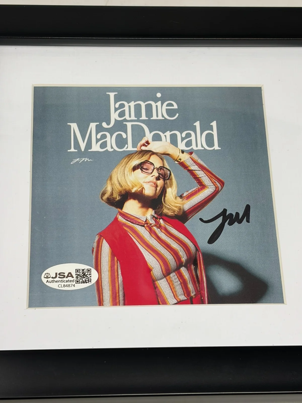 Jamie MacDonald signed Self Titled Framed CD Cover JSA COA, image 2