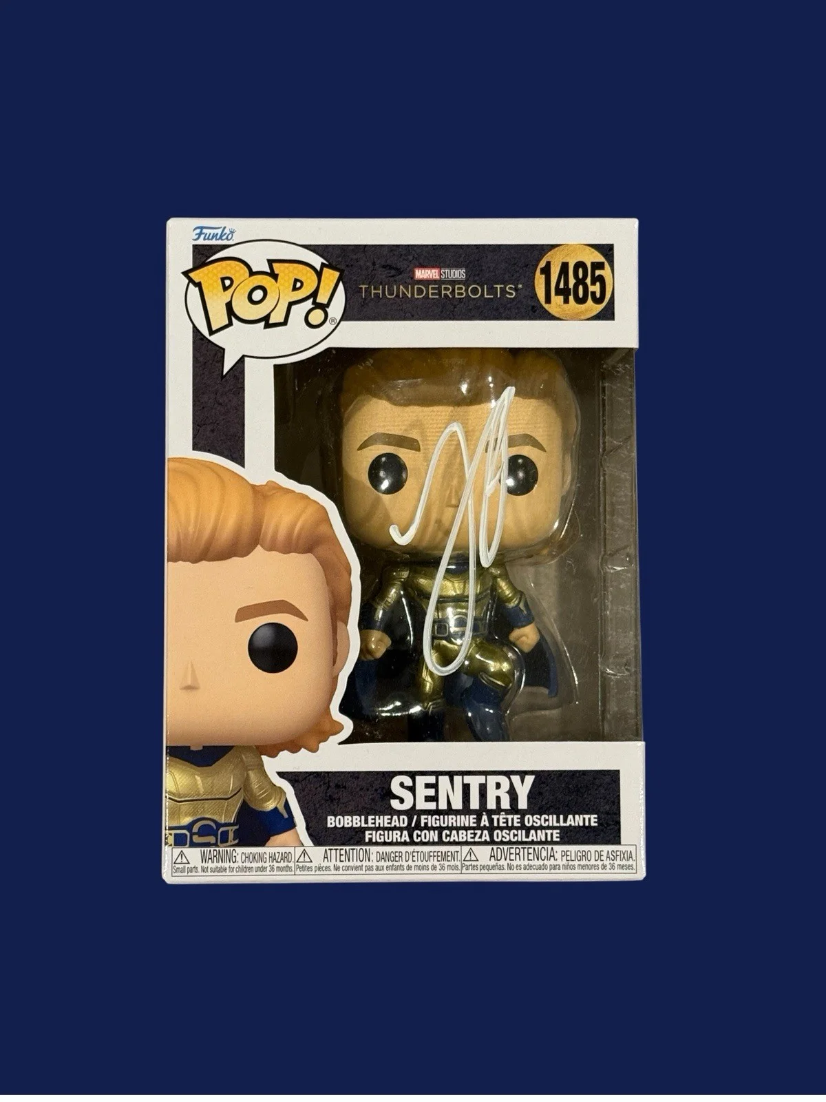 Lewis Pullman — LEWIS PULLMAN SIGNED SENTRY FUNKO POP THUNDERBOLTS AUTOGRAPH MARVEL BAS BQ95598, image 2