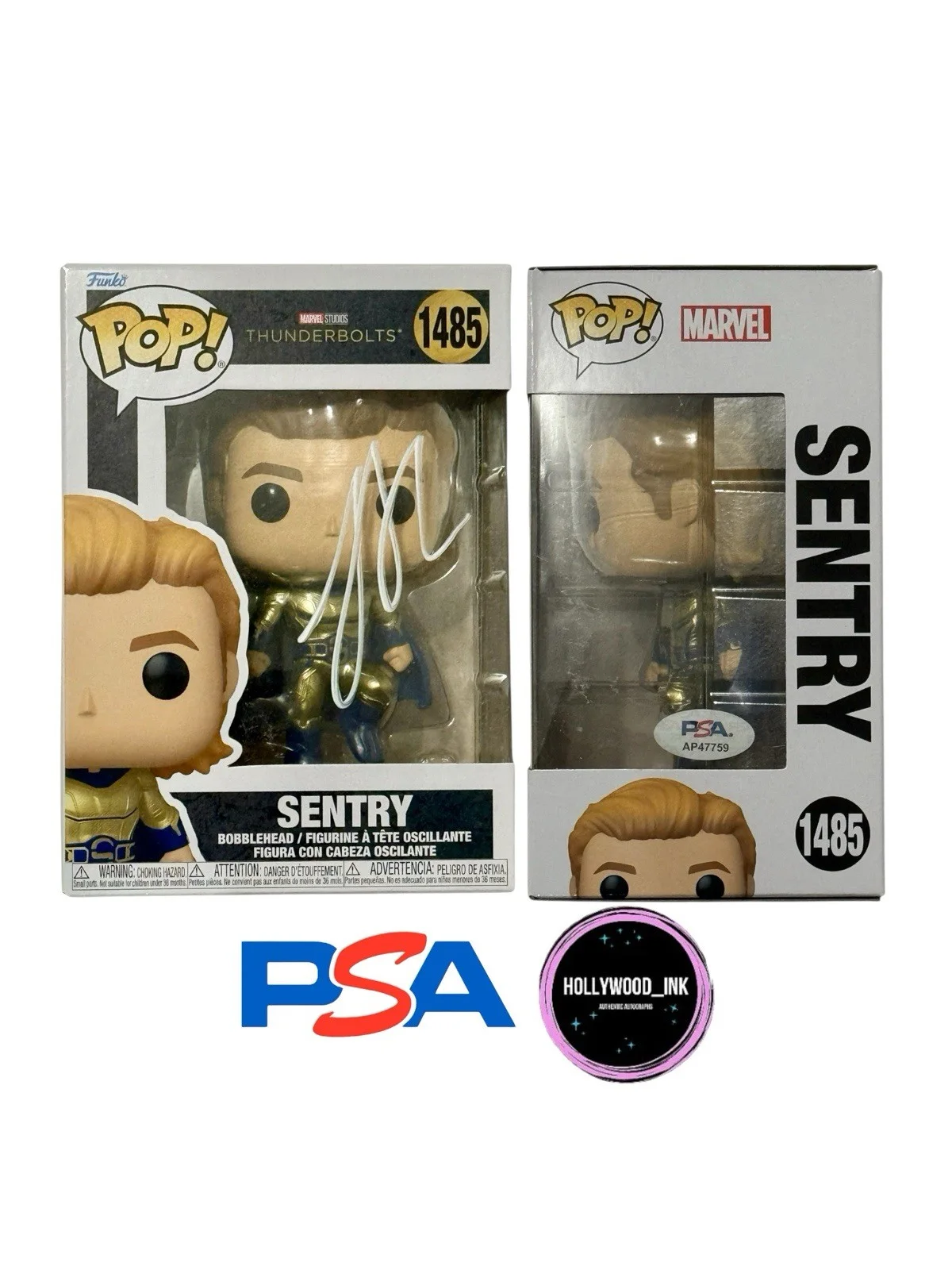 Lewis Pullman — LEWIS PULLMAN SIGNED SENTRY FUNKO POP THUNDERBOLTS AUTOGRAPH MARVEL PSA 47759